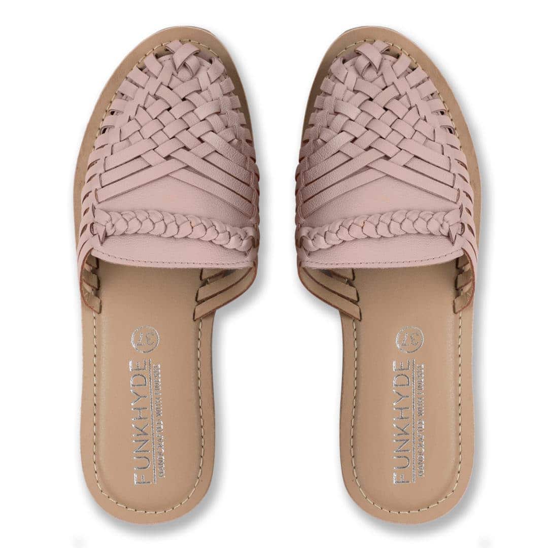 Amurra Baby Pink Huarache Mules - Funkhyde India