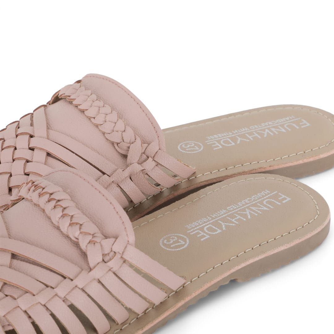 Amurra Baby Pink Huarache Mules - Funkhyde India