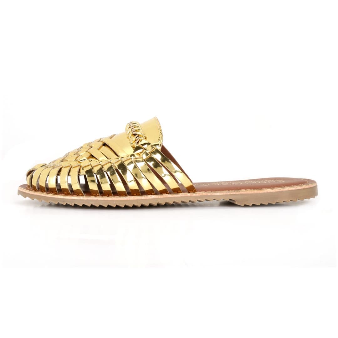 Amurra Gold Huarache Mules - Funkhyde India