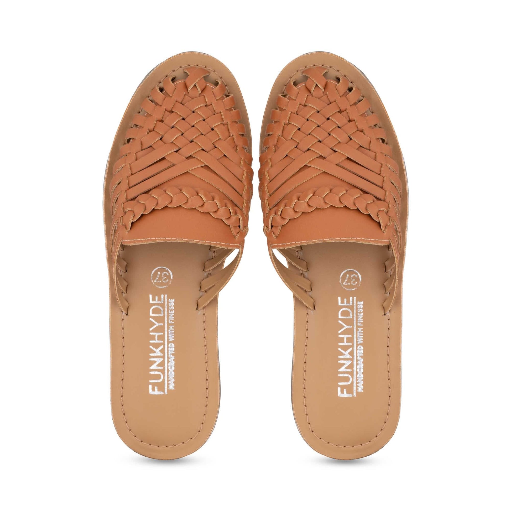 Amurra Tan Huarache Mules - Funkhyde India