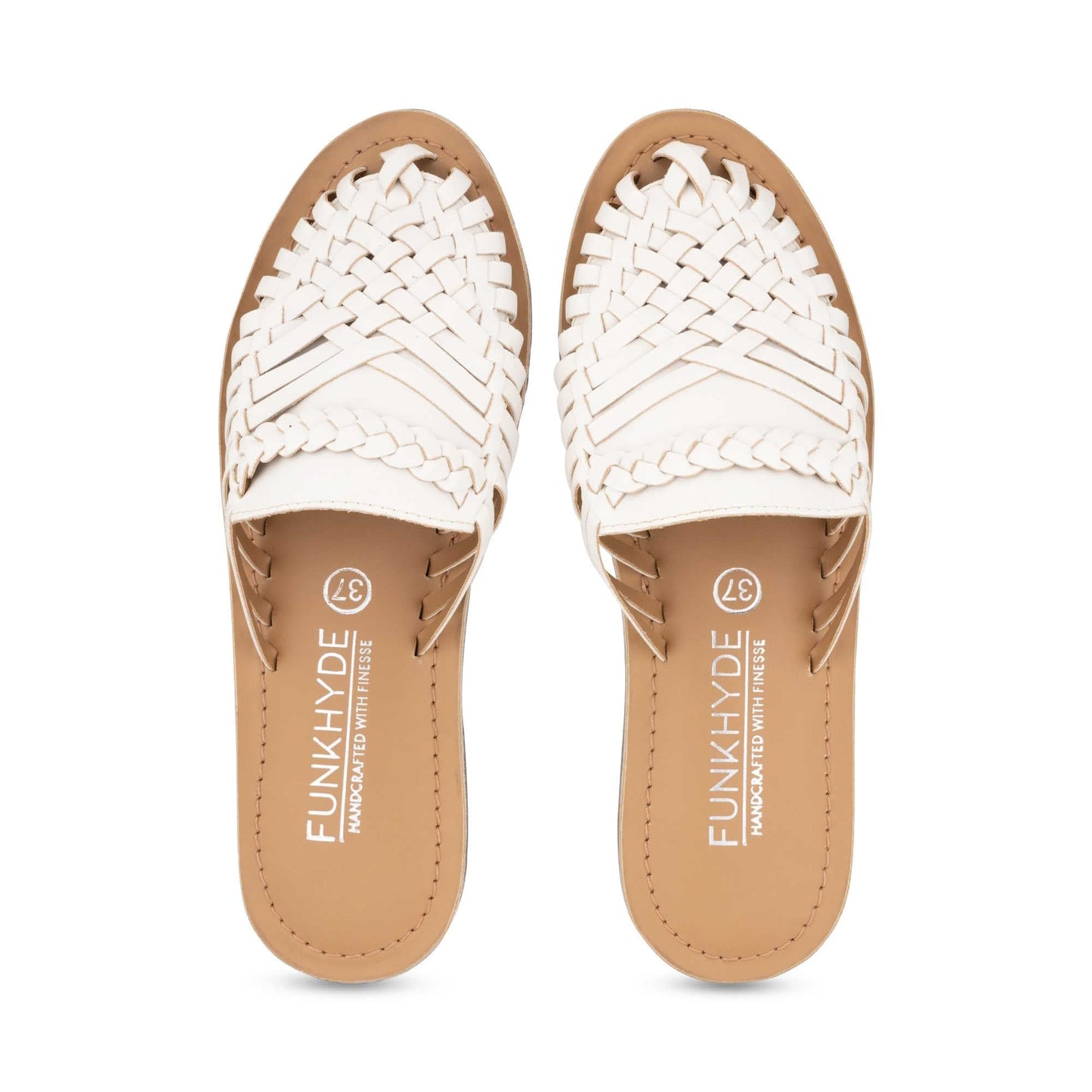 Amurra White Huarache Mules - Funkhyde India